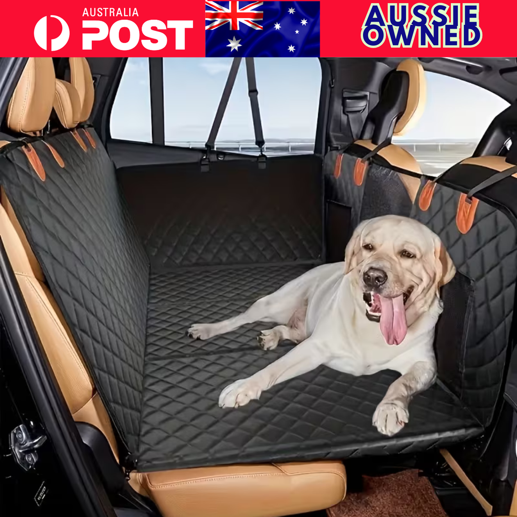 Bark & Ride™ Hard-Base Dog Back Seat Protector — Waterproof & Non-Slip