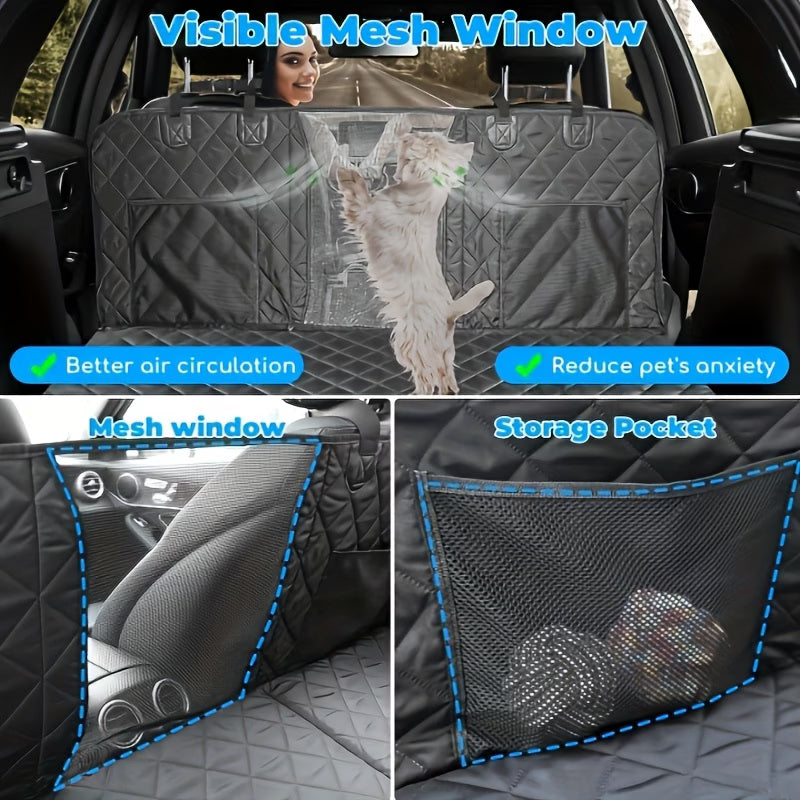 Bark & Ride™ Hard-Base Dog Back Seat Protector — Waterproof & Non-Slip